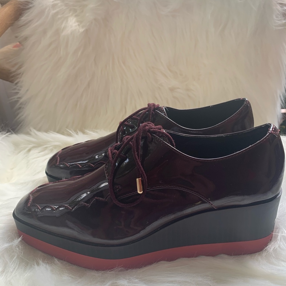 Burgundy Zara Platform Shoes